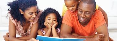 family reading together